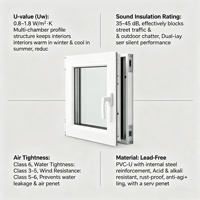 Junta de EPDM con Aislamiento Acústico de 35-45dB, Sellado de Compresión Multicapa, Ventana Abatible Moderna para Hotel