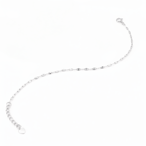 <b>Tiny</b> Curved <b>Lip</b> White PT950 Ultra Slim Wrist Cord Unisex Subtle Daily Layering Minimal Gloss Platinum Wrist Trinket Gift - Product Image 3