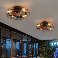 Ventilateur de plafond industriel en fer avec télécommande, design luxueux pour chambre, restaurant et salon, montage en surface