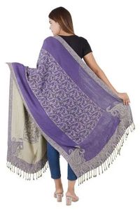 Étole en viscose tissée violette, douce et légère, pour femme, avec texture tissée élégante, longue écharpe pour le quotidien et les voyages - Product Image 3