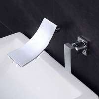 Robinets de lavabo encastrés muraux modernes Mélangeur d'eau en laiton Boîte intégrée Robinet d'évier de salle de bain dans le robinet mural