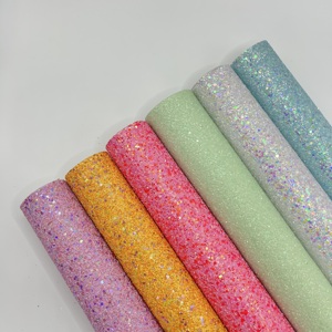 Sparkly Shiny Synthetic Vinyl Glitter Fabric Sheets Chunky Faux <strong>Leather</strong> for Shoes Bags Bow Crafts - Product Image 5