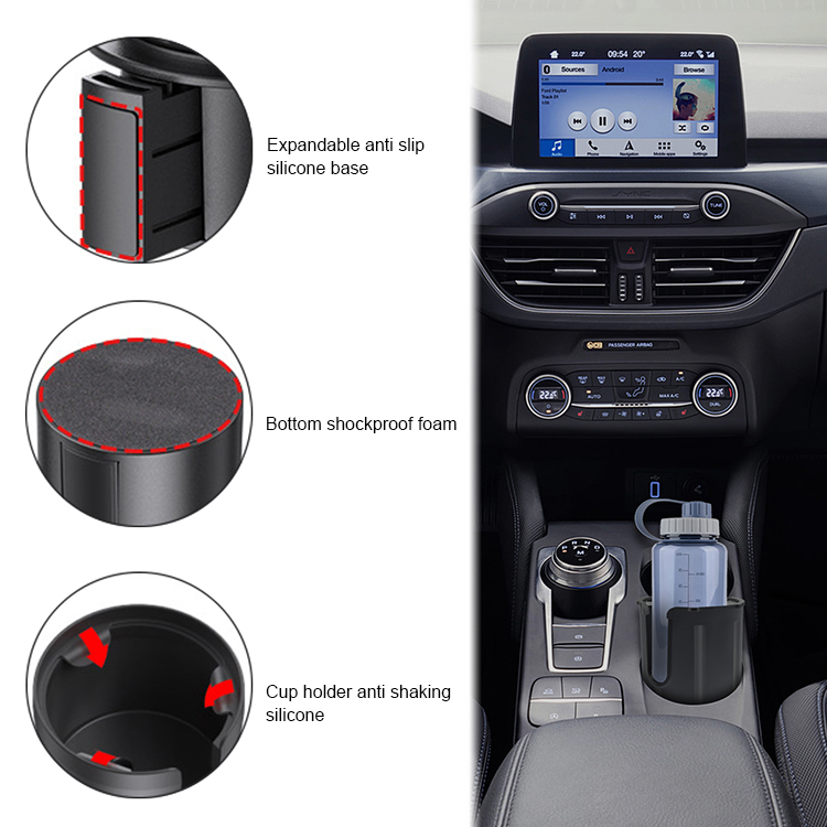 Shockproof Easy Install Car Cup Holder Expander | Universal Adjustable Drink Holder for Car, SUV RV