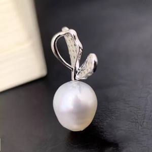 31131 Accessoires de perles DIY, pendentif en argent S925 avec boucle et support vide, pendentif de collier en forme de carotte avec perles de 9 à 13 mm - Product Image 2