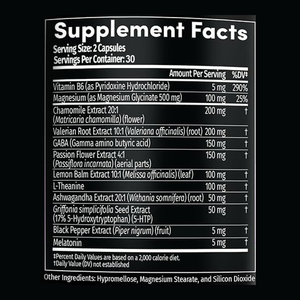 Cápsulas de Complejo para Dormir Veganas de Marca Privada OEM con Melatonina + Glicinato de Magnesio + 5-HTP + <span class=keywords><strong>Ashwagandha</strong></span>, <span class=keywords><strong>Suplemento</strong></span> con Vitamina B6 - Product Image 2