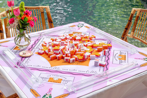 Fichas de Mahjong de Lujo con Diseño Floral Champán para Noche de Juegos, Fiesta de Cumpleaños, Entretenimiento para Adultos, Regalo - Product Image 5