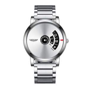 Reloj impermeable para hombre: modelo moderno de estilo coreano para estudiantes masculinos, reloj de cuarzo para parejas, completamente de acero. - Product Image 5