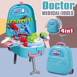 Valise à roulettes 4 en 1 Sac à dos Ensemble médical de docteur Jouets de docteur Jouets éducatifs de jeu de rôle de docteur pour enfants - Product Image 4