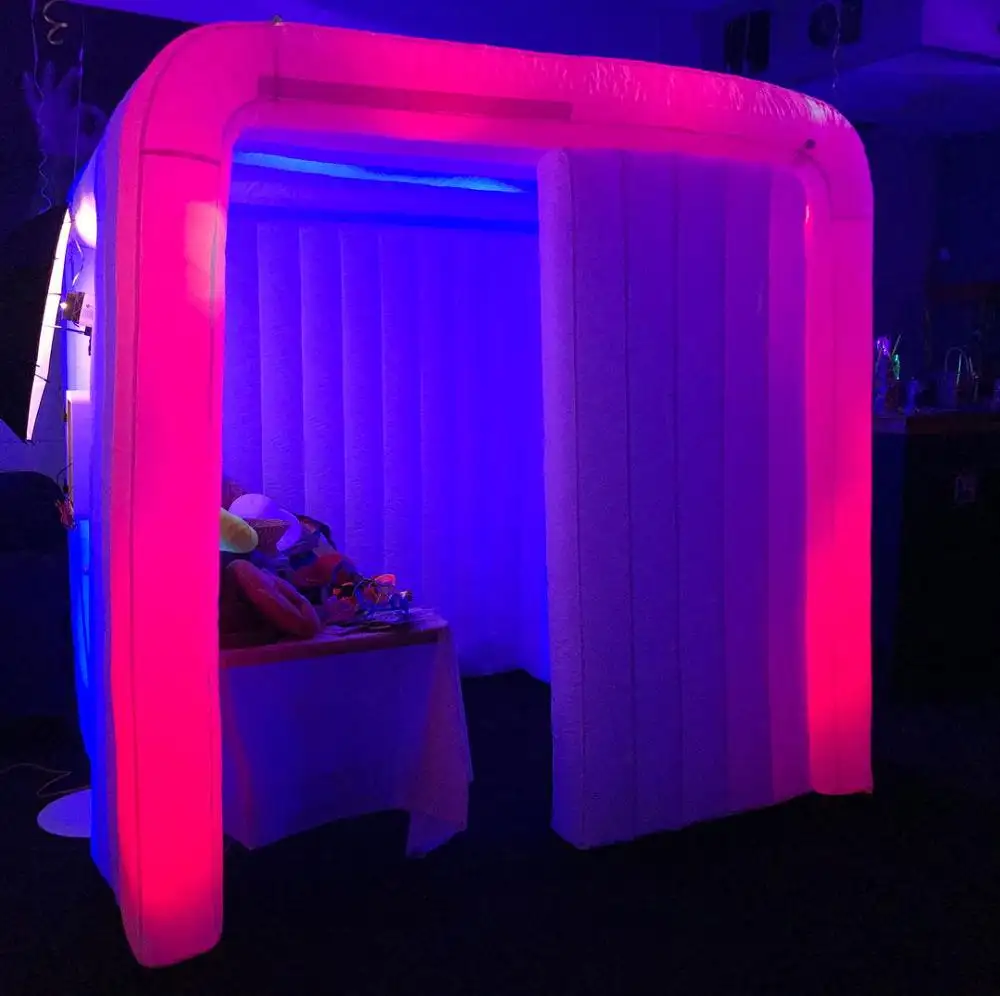 แสงที่กำหนดเอง Inflatable พื้นหลังภาพ Inflatable LED รอบ Photo Booth พอง IGLOO Photobooth Enclosure