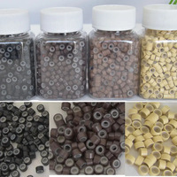 Micro-liens/tubes/perles en silicone cuivre 3 mm, lot de 1000 pièces, 8 couleurs, pour outils de perruque, micro-anneaux, accessoires capillaires en silicone