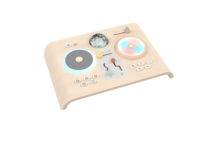 Table de mixage DJ en bois pour enfants avec son intégré, instrument musical interactif avec lumières LED dynamiques et microphone