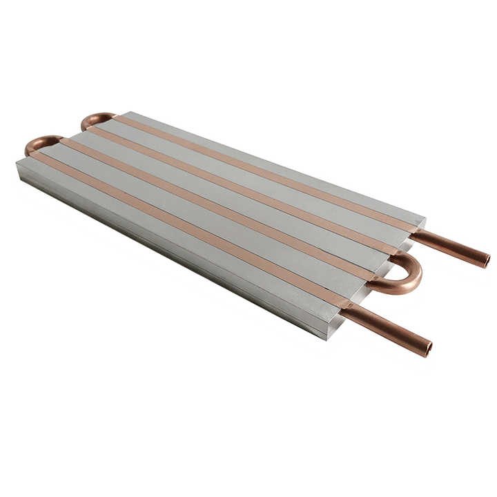 Aluminum Water Cooling Plate 127*305*15mm with 3/8 Copper Tubes 4 Loops ...