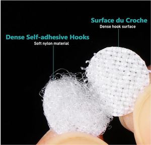 Points adhésifs autocollants imperméables blancs, noirs et transparents de 15 mm, type Velcro - Product Image 2