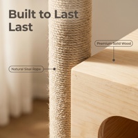 Arbre à chat en bois écologique à fixer sur fenêtre, 4+ niveaux, hauteur réglable (160-280cm), utilisation intérieure, centre d'activités, lit de soleil
