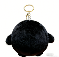 Porte-clés mousqueton en peluche pingouin noir et blanc en coton, 10 cm, doux et mignon, pour sacs et clés