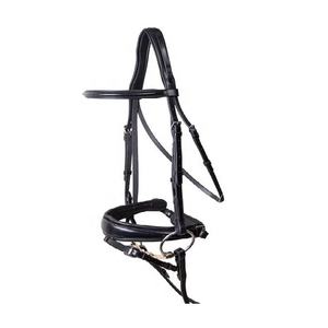Bridon de dressage pour cheval de haute qualité, confortable, durable, en cuir, fabriqué en cuir indien, élégant équipement d'équitation anglais - Product Image 1