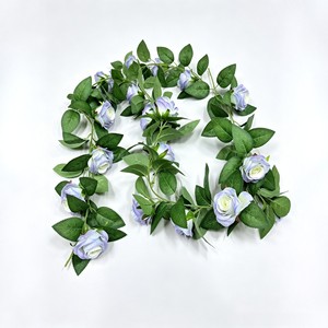 Guirlandes de roses artificielles Dx, blanc, champagne, pêche, rose, violet clair, bleu clair, 200g, décoration de mariage, décoration de la maison, à suspendre au sol ou au mur - Product Image 4
