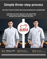 Uniforme de Chef de gama alta Mangas tres cuartos Hombres Mujeres Estilo chino Catering Restaurante Poliéster resistente a las manchas