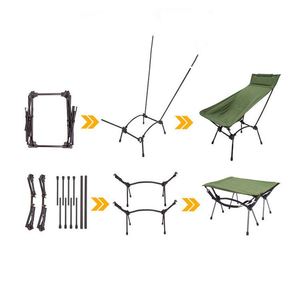 Modern Multi-function Outdoor High Back Lawn Chair Set 2-in-1 Footrest Small <b>Table</b> <b>Foldable</b> Eco-Friendly Portable <b>Garden</b> Hotel - Product Image 4