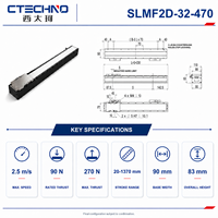 Módulo de Motor Lineal de Accionamiento Directo de Precisión CTECHNO SLMF2D-32-470, Plataforma de Movimiento de 2.5m/s, Recorrido de 470mm para Corte de Láminas de Electrodos