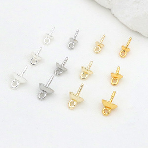 Accesorios hechos a mano para engastar cuentas semiperforadas de cobre chapado en oro de 18k con diseño de ojal, engaste de perlas y espiral - Product Image 1