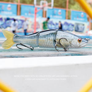 Alta qualidade 115 milímetros 17.4g agudos ganchos cauda macia 3 segmento articulado swimbait isca de pesca de plástico rígido atacado - Product Image 6