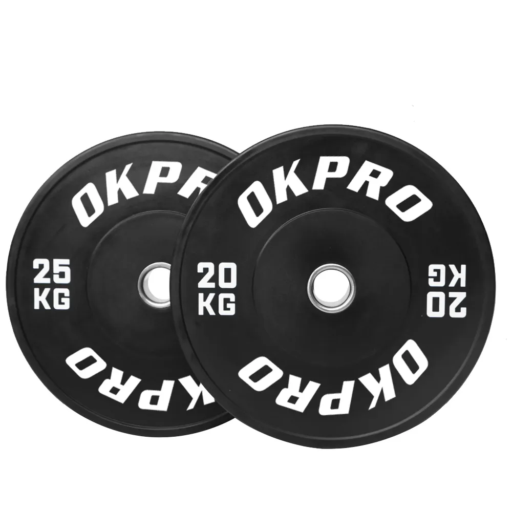 OKPRO 도매 피트니스 역도 LB 고무 범퍼 웨이트 플레이트 체육관 사용 맞춤형 범퍼 플레이트