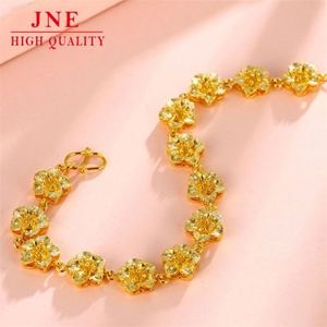 Vietnam Gold: Bracciale Fiore di Pesco da Donna, Placcato Oro 24K, Gioiello Regalo, Collana con Ciondolo Portafortuna in Oro 3D - Product Image 3