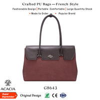 Nouveau sac fourre-tout en cuir PU de haute qualité de la marque Acacia pour femmes, sac à bandoulière décontracté durable avec fermeture à rabat