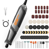 Outil rotatif sans fil à vitesse variable Kingvospro, mini stylo de gravure électrique avec prise européenne, gris