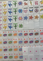 Jeu de tuiles de Mahjong Pop Art personnalisées avec étiquettes Comic Crak, motifs Éclair, Bams, Points étoiles et Vent d'avion pour le divertissement