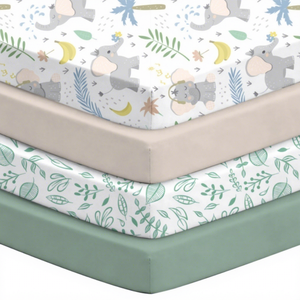 Vente en gros d'usine/OEM, drap de <span class=keywords><strong>lit</strong></span> pour berceau adapté aux berceaux standard et aux matelas pour nourrissons, housse de <span class=keywords><strong>lit</strong></span> pour enfants, ensemble de quatre pièces - Product Image 3