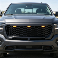 Grille avant noire mate avec feux LED ambre et couvercle en nid d'abeille pour D-Max 2016 2017 2018 2019 - Vente Flash
