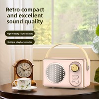 Speaker Subwoofer Mini Soundbox Nirkabel Retro Baru untuk 5.0, Audio Berkualitas Tinggi, Penggunaan Rumah/Portabel, Jangkauan 20m, Suara Surround 360