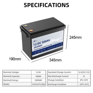 Batería Grande de 12V 300Ah 3.8kWh y Más de 6000 Ciclos para Vida Autónoma Solar y Acampada Fuera de la Red en Autocaravanas - Product Image 2