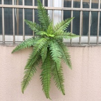 Grande feuille de fougère persane artificielle murale, double couche, en PVC à denture fine, plante verte pour aménagement paysager et décoration intérieure de centre commercial
