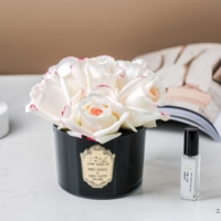 Vente en gros Expédition personnalisée Fleur de parfum de rose pour diffuseur de roseau Simulé conservé Verre décoratif Couloir Salon