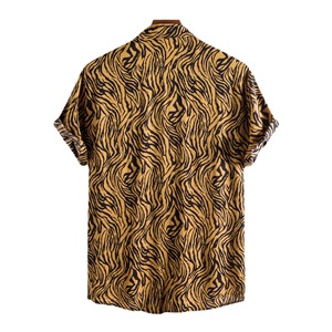 Camisas Havaianas Masculinas Estampadas Novas de Verão, Camisa Casual <span class=keywords><strong>Slim</strong></span> Fit de Manga Curta para Festas e Praia - Product Image 5