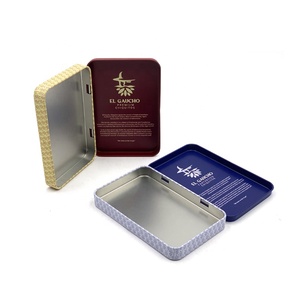 Hộp đựng thuốc lá bằng thiếc hình chữ nhật, có nắp bản lề, thiết kế tùy chỉnh, trống, khắc nổi, làm quà tặng - Product Image 6