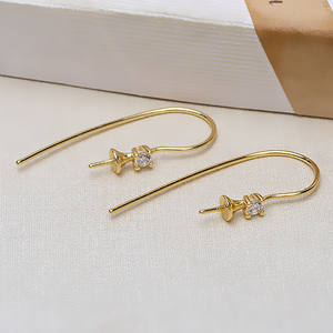 Pendientes de Plata S925 Personalizados para Mujer, Pendientes con Múltiples Perlas, Accesorios DIY, Soporte Vacío, Perlas Sueltas Semiterminadas - Product Image 3