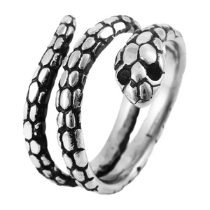 Men's <b>Titanium</b> Steel Snake <b>Ring</b> Double Circle Animal Shape Stainless Steel Jewelry Gift Fashion <b>Ring</b> Steel Color Geometric - Product Image 5