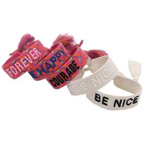 Tình Yêu Dreamer Hy Vọng Can Đảm Thêu Dệt Bracelet Handmade Wedding Bracelet Với Tassel Friendship Wristband Bangle 100 Cái - Product Image 2