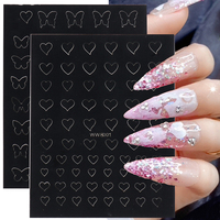 Pochoir aérographe pour ongles Coeur Papillon Étoile Autocollants pour ongles Y2K Charms Flowers Leaf Stamping Plates Airbrush Templates