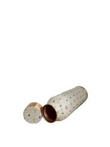 1000ml Handcrafted Pure Copper Water <b>Bottle</b> Floral Enamel Print Ayurvedic Wellness Vessel Leak-Proof Sports <b>Flask</b> for Yoga & Gym - Product Image 6