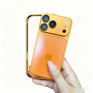 Cadre métallique en alliage d'aluminium avec autocollant arrière mat intégré, compatible avec les modèles 13-16 Pro/Promax, transforme en <span class=keywords><strong>iPhone</strong></span> 17 Pro/17 Pro Max - Product Image 5