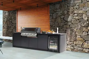 Outdoor Automatic Stainless Steel Home Furniture American Style BBQ Grill Kitchen Modern Island With Sink Cabinet