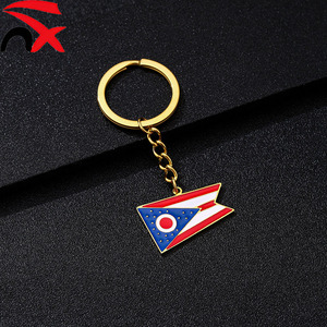 Portachiavi Rettangolari in Metallo con Bandiera Nazionale, Vendita Diretta dalla Fabbrica, Souvenir Patriottici per Uomini e Donne - Product Image 2