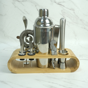 Vente en gros de 12 pièces ensemble shaker à <span class=keywords><strong>cocktail</strong></span> <span class=keywords><strong>kit</strong></span> de barman <span class=keywords><strong>kit</strong></span> d'outils de bar à domicile avec support outils de <span class=keywords><strong>cocktail</strong></span> cadeaux de bar en acier inoxydable - Product Image 2