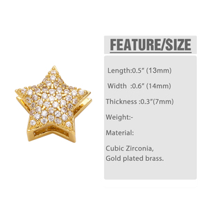 ASJEWELRY 트렌디 CZ 크리스탈 작은 별 십자가 참 장식 팔찌용 구리 금도금 십자가 장신구 제작 재료 Chma260 - Product Image 3