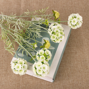 QIHAO Fleurs artificielles en forme de moulin à vent, violettes et vertes, en plastique et soie, haute simulation, pour décoration de mariage et de maison - Product Image 2